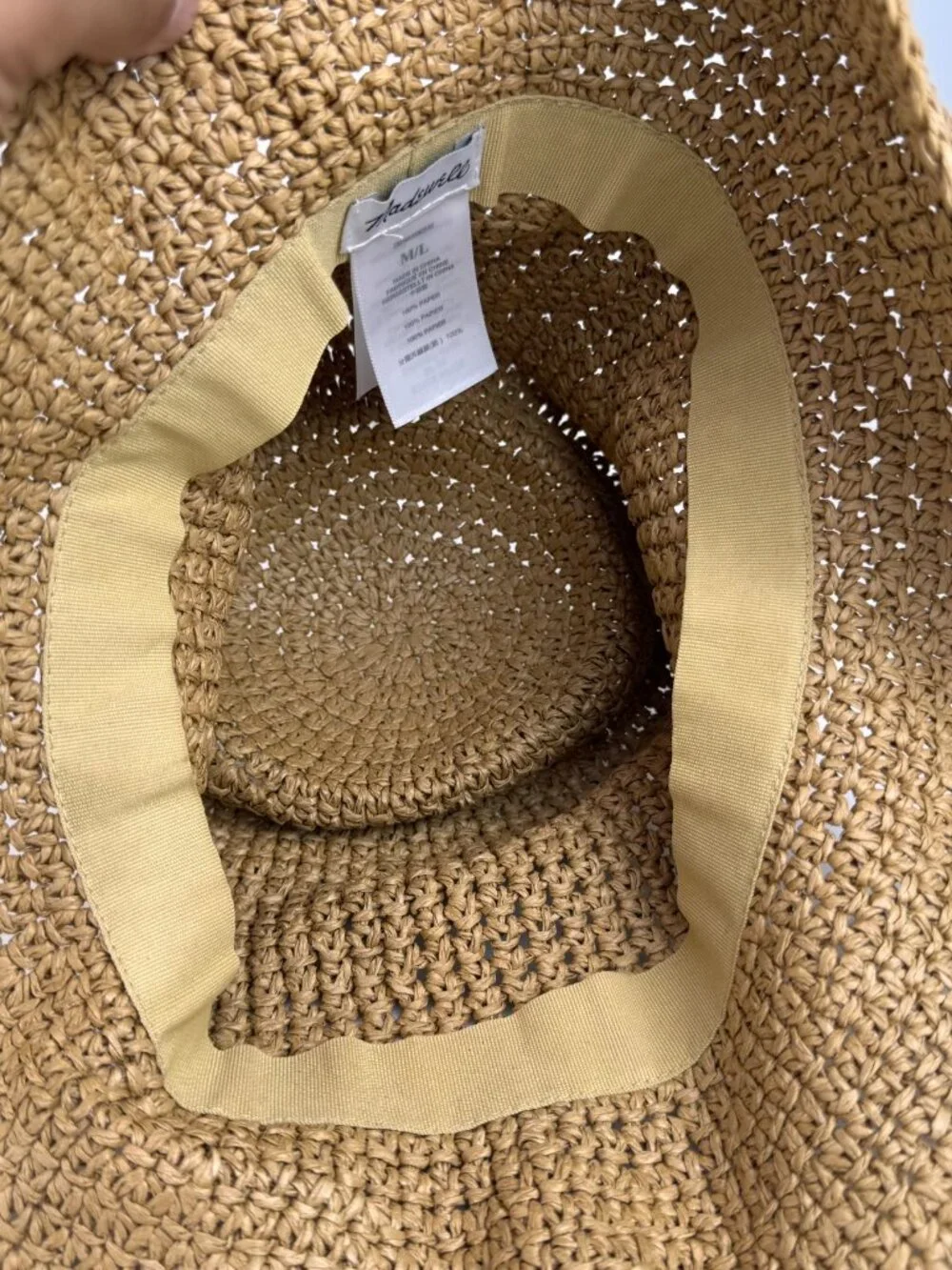 Madewell Woven Straw Paper Sun Bucket Hat M/L NP770 Brown Spring 2024